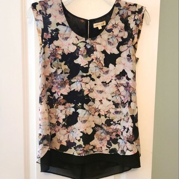 Rebecca Taylor Floral Sleeveless Silk Blouse - Picture 3 of 9